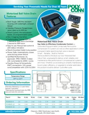 Motor Ball Valve Data Sheet