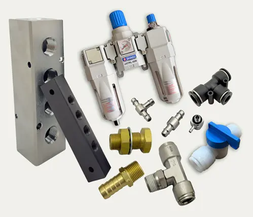 Pneumatic fittings and components