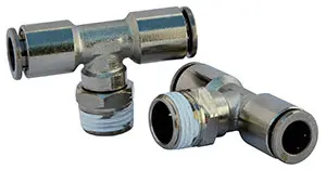 Push Fittings | Tee Branch Swivel Nickel Plated Brass PTC