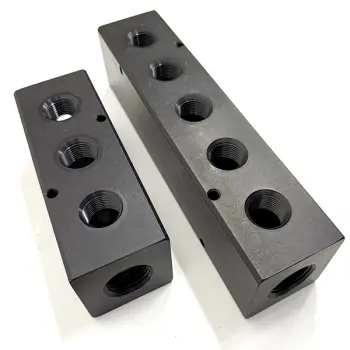 Large High Flow Black Anodized Pneumatic Manifold