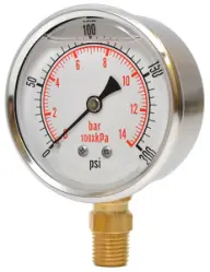 Glycerin Gauges with Bottom Mount